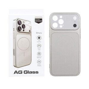 قاب اورجینال AG Glass محافظ لنز برجسته شیشه ای Magsafe مدل Apple iPhone 12 Pro Max - خاکستری
