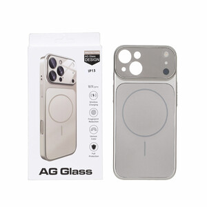 قاب اورجینال AG Glass محافظ لنز برجسته شیشه ای Magsafe مدل Apple iPhone 13 / iPhone 14 - خاکستری