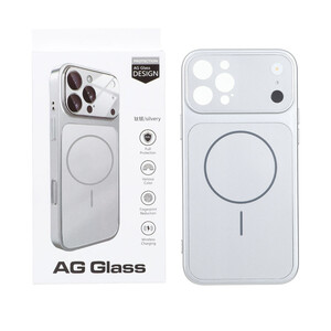 قاب اورجینال AG Glass محافظ لنز برجسته شیشه ای Magsafe مدل Apple iPhone 13 Pro - نقره ای