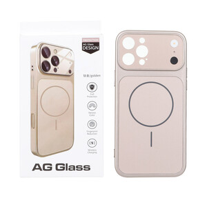 قاب اورجینال AG Glass محافظ لنز برجسته شیشه ای Magsafe مدل Apple iPhone 12 Pro Max - رزگلد