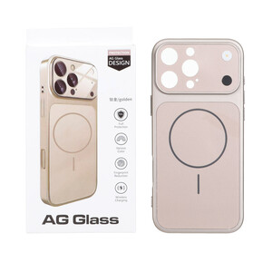 قاب اورجینال AG Glass محافظ لنز برجسته شیشه ای Magsafe مدل Apple iPhone 13 Pro Max - رزگلد