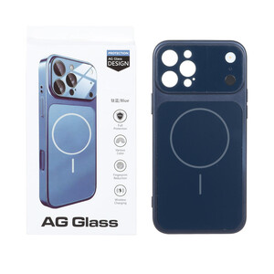 قاب اورجینال AG Glass محافظ لنز برجسته شیشه ای Magsafe مدل Apple iPhone 12 Pro Max - سرمه ای