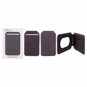 جاکارتی چرمی Magsafe اپل Leather Wallet استند شو - بنفش (پک دار) - NTC