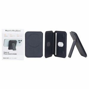 جاکارتی چرمی Magsafe اپل Leather Wallet استند شو - سرمه ای (پک دار)