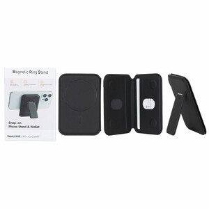 جاکارتی چرمی Magsafe اپل Leather Wallet استند شو - مشکی (پک دار)
