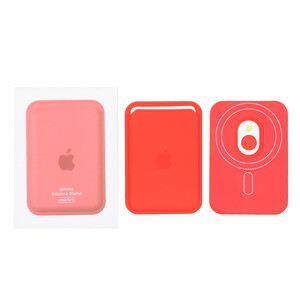 جاکارتی چرمی Magsafe اپل Leather Wallet آی سی دار - قرمز (پک دار)