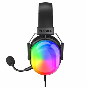 هدفون باسیم گیمینگ Hiska مدل GHR-07 - مشکی
