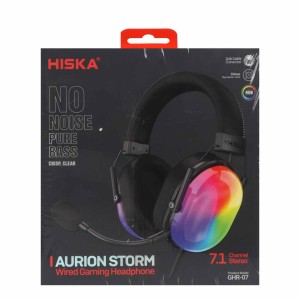 هدفون باسیم گیمینگ Hiska مدل GHR-07 - مشکی