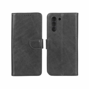 کیف چرمی موبایل مگنتی محافظ لنزدار Samsung Galaxy S21 FE - مشکی