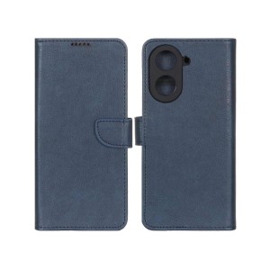 کیف چرمی موبایل مگنتی محافظ لنزدار Xiaomi Redmi A5 / Poco C71 - سرمه ای تیره