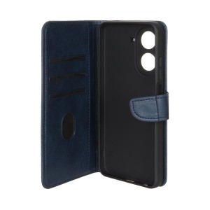 کیف چرمی موبایل مگنتی محافظ لنزدار Xiaomi Redmi A5 / Poco C71 - سرمه ای تیره