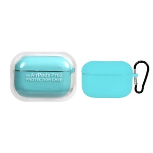 کاور ایرپاد سیلیکونی اورجینال Apple Airpods Pro 2 - سبزآبی کد 4