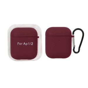کاور ایرپاد سیلیکونی اورجینال Apple Airpods 1 / 2 - زرشکی