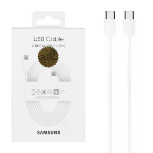 کابل شارژ 1.8 متری فست و Samsung Type-C to Type PD مدل EP-DW767 45W - سفید - DST (گارانتی شش ماهه)