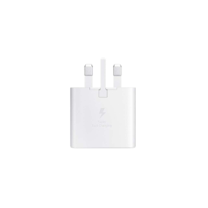 شارژر سه پین سرکارتنی SAMSUNG 25W اصلی S24 FE T2510 ( فست و PD) سفید DST (شش ماهه شرکتی)