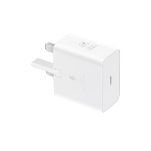 شارژر سه پین سرکارتنی SAMSUNG 25W اصلی S24 FE T2510 ( فست و PD) سفید DST (شش ماهه شرکتی)