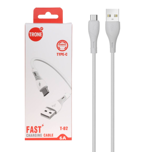 کابل شارژ فست Trone Type-C مدل T-02- سفید - DST (گارانتی شش ماهه)