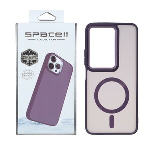 قاب Space مات لنز کربن طرح مگ سیف Xiaomi Redmi 15 4G - بنفش (پک دار)