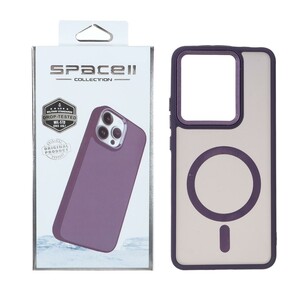 قاب Space مات لنز کربن طرح مگ سیف Xiaomi Redmi Note 13 4G - بنفش (پک دار)