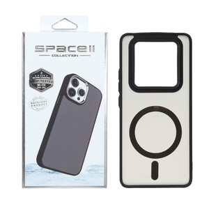 قاب Space مات لنز کربن طرح مگ سیف Xiaomi Redmi Note 14 Pro 4G - مشکی (پک دار)