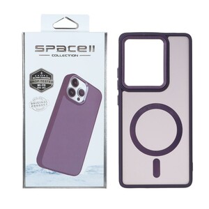قاب Space مات لنز کربن طرح مگ سیف Xiaomi Redmi Note 14S / Note 13 Pro 4G / Poco M6 Pro 4G - بنفش (پک دار)