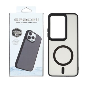 قاب Space مات لنز کربن طرح مگ سیف Xiaomi Redmi 15 4G - مشکی (پک دار)