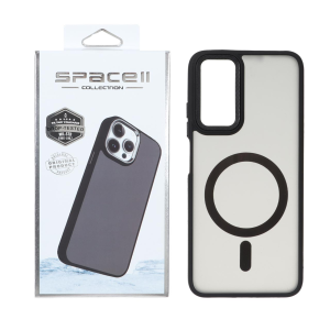 قاب Space مات لنز کربن طرح مگ سیف Xiaomi Redmi Note 12S / Xiaomi Redmi Note 11 4G / Redmi Note 11S - مشکی (پک دار)