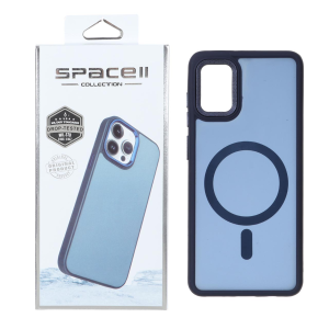 قاب Space مات لنز کربن طرح مگ سیف Samsung Galaxy A31 - سرمه ای (پک دار)