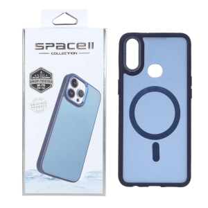 قاب Space مات لنز کربن طرح مگ سیف Samsung Galaxy A10s - سرمه ای (پک دار)
