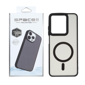 قاب Space مات لنز کربن طرح مگ سیف Xiaomi Redmi A5 / Poco C71 - مشکی (پک دار)