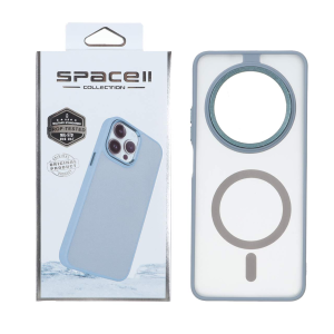 قاب Space مات لنز کربن طرح مگ سیف Xiaomi Redmi 14C / Redmi A4 / Poco C75 - فیلی (پک دار)