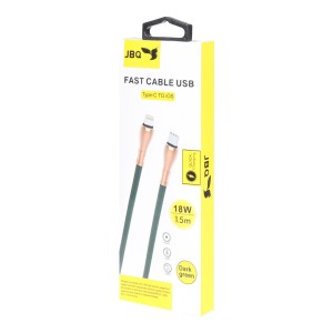 کابل شارژ 1.5 متری فست JBQ Type-C to Lightning مدل CB-12P1 - سبز تیره (گارانتی یکساله رصاصی)