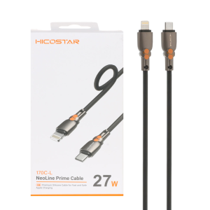 کابل شارژ فست و Hicostar Type-C to Lightning PD مدل 170C-L 27W - مشکی