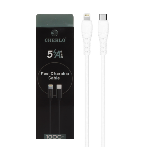کابل شارژ فست CHERLO Type-C To Lightning مدل TC-IP02 - سفید - SMO