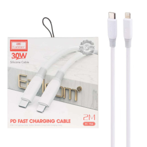 کابل شارژ PD و فست 2 متری Earldom Type-C To Lightning مدل EC-156i 30W - سفید