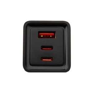 شارژر دیواری 65W فست و PD سه پورت Hatron مدل HWC3651PQ به همراه کابل شارژ Type-C - مشکی