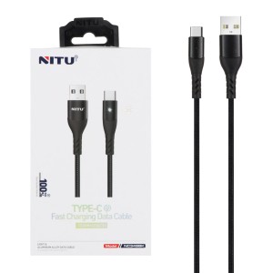 کابل شارژ و دیتا فست کنفی 1.2 متری Nitu Type-C مدل NC349BK - مشکی (گارانتی 18 ماه تعویض نیکان همراه)