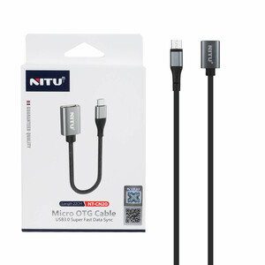 تبدیل NITU OTG TO micro USB  مدل CN20 - مشکی خاکستری (گارانتی 18 ماه تعویض نیکان همراه)