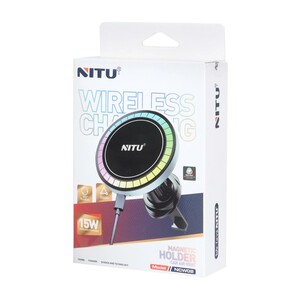 شارژر وایرلس و هولدر گوشی موبایل دریچه کولری Nitu مدل NCW02 - مشکی (گارانتی 18 ماه تعویض نیکان همراه)
