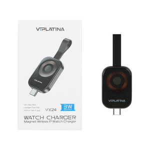 شارژر وایرلس ساعت هوشمند اپل VIPLATINA مدل VX24 3W - مشکی (گارانتی 18 ماه تعویض نیکان همراه)