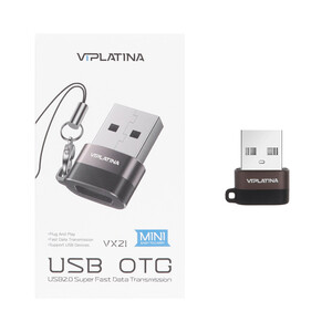 تبدیل VIPLATINA OTG Type-C مدل VX21 - مشکی (گارانتی 18 ماه تعویض نیکان همراه)