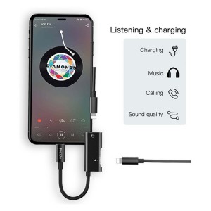 تبدیل 1 به 2 Yesido Lightning مدل YAU12 - مشکی (گارانتی 18 ماه تعویض نیکان همراه)
