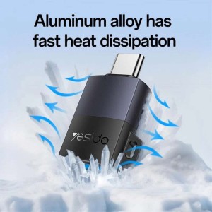 تبدیل Yesido Type-C To USB 3.0 OTG مدل GS31 - خاکستری (گارانتی 18 ماه تعویض نیکان همراه)