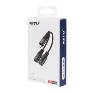 کابل تبدیل دو کاره NITU Lightning مدل NX024 - مشکی (گارانتی 18 ماه تعویض نیکان همراه)