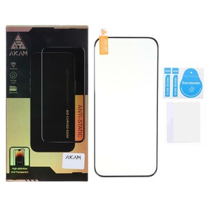 محافظ صفحه نمایش شیشه ای خم فول چسب Full Cover Anti Static AKAM درجه یک Xiaomi Redmi Note 15 Pro Plus (پک دار)