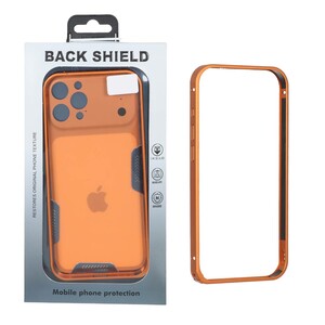 کاور تبدیل پشت گوشی بامپردار Apple iPhone 12 Pro Max به Apple iPhone 17 Pro Max - نارنجی (پک دار)
