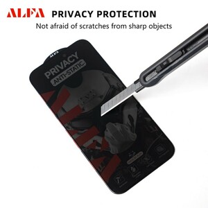 محافظ صفحه نمایش شیشه ای Full Cover ALFA Anti Static Privacy مدل Samsung Galaxy A20s