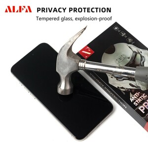 محافظ صفحه نمایش شیشه ای Full Cover ALFA Anti Static Privacy مدل Xiaomi Redmi 12 / Redmi 13X / Redmi 13 4G / Poco M6 Pro 5G / Poco M6 4G (بدون پک)
