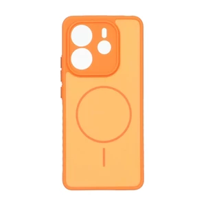 قاب Soft طرح مگ سیف محافظ لنزدار Xiaomi Redmi Note 14 4G - نارنجی