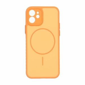 قاب Soft طرح مگ سیف محافظ لنزدار Apple iPhone 12 - نارنجی